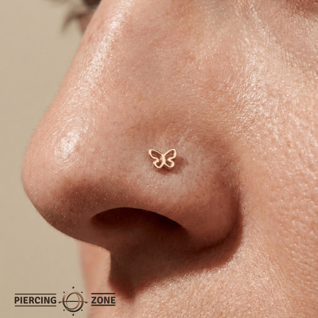 Butterfly – 14K Gold Threadless/Threaded End - piercing - zone.com