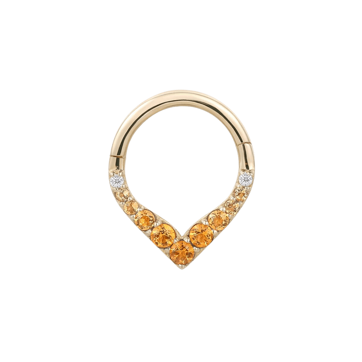 RISE + SHINE - CITRINE OMBRE - SOLID 14KT GOLD CLICKER piercing-zone.com