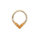 RISE + SHINE - CITRINE OMBRE - SOLID 14KT GOLD CLICKER piercing-zone.com