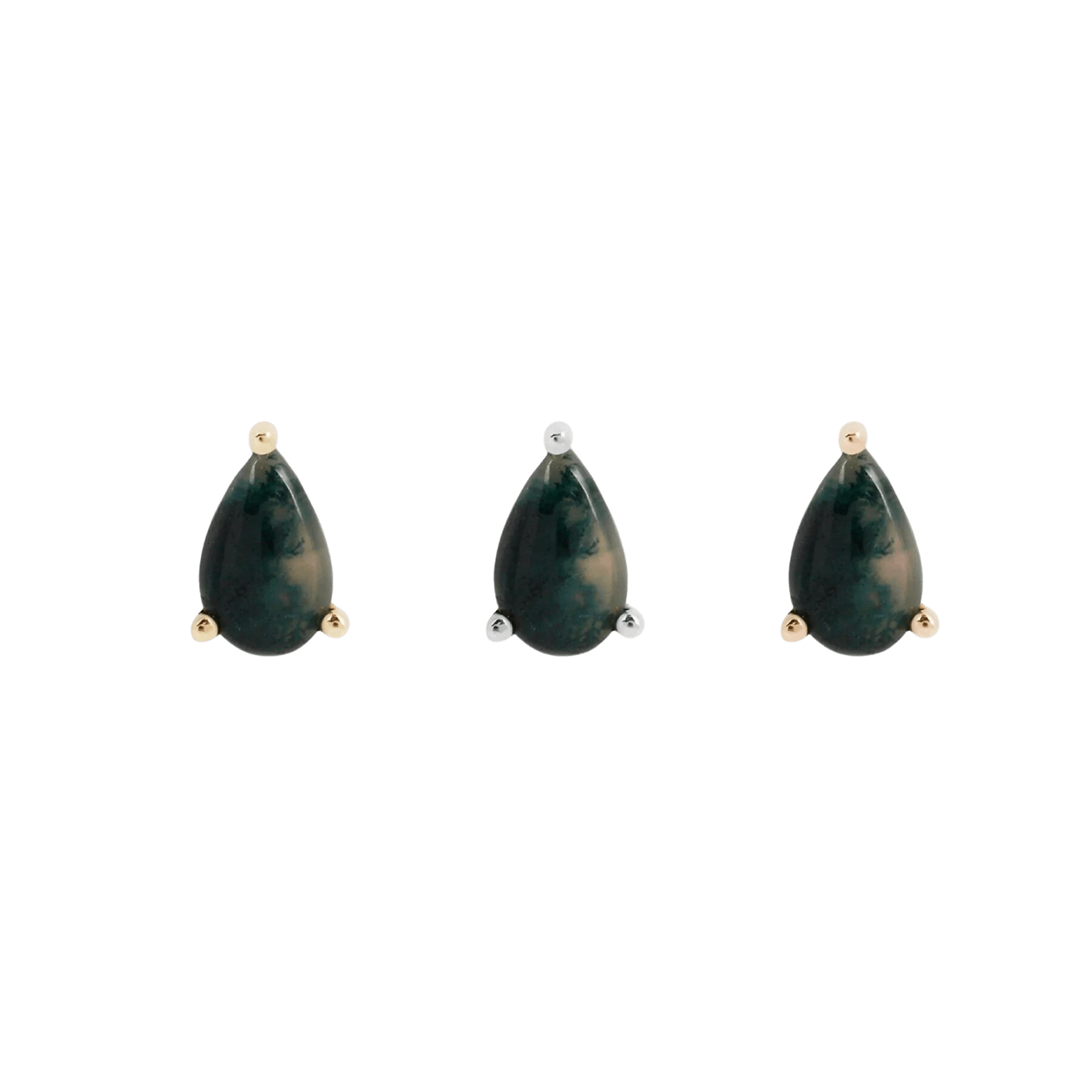 MOSS AGATE PEAR - THREADLESS END piercing-zone.com