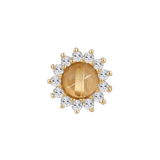DELPHINE - RUTILATED QUARTZ + WHITE SAPPHIRE - THREADLESS END piercing-zone.com