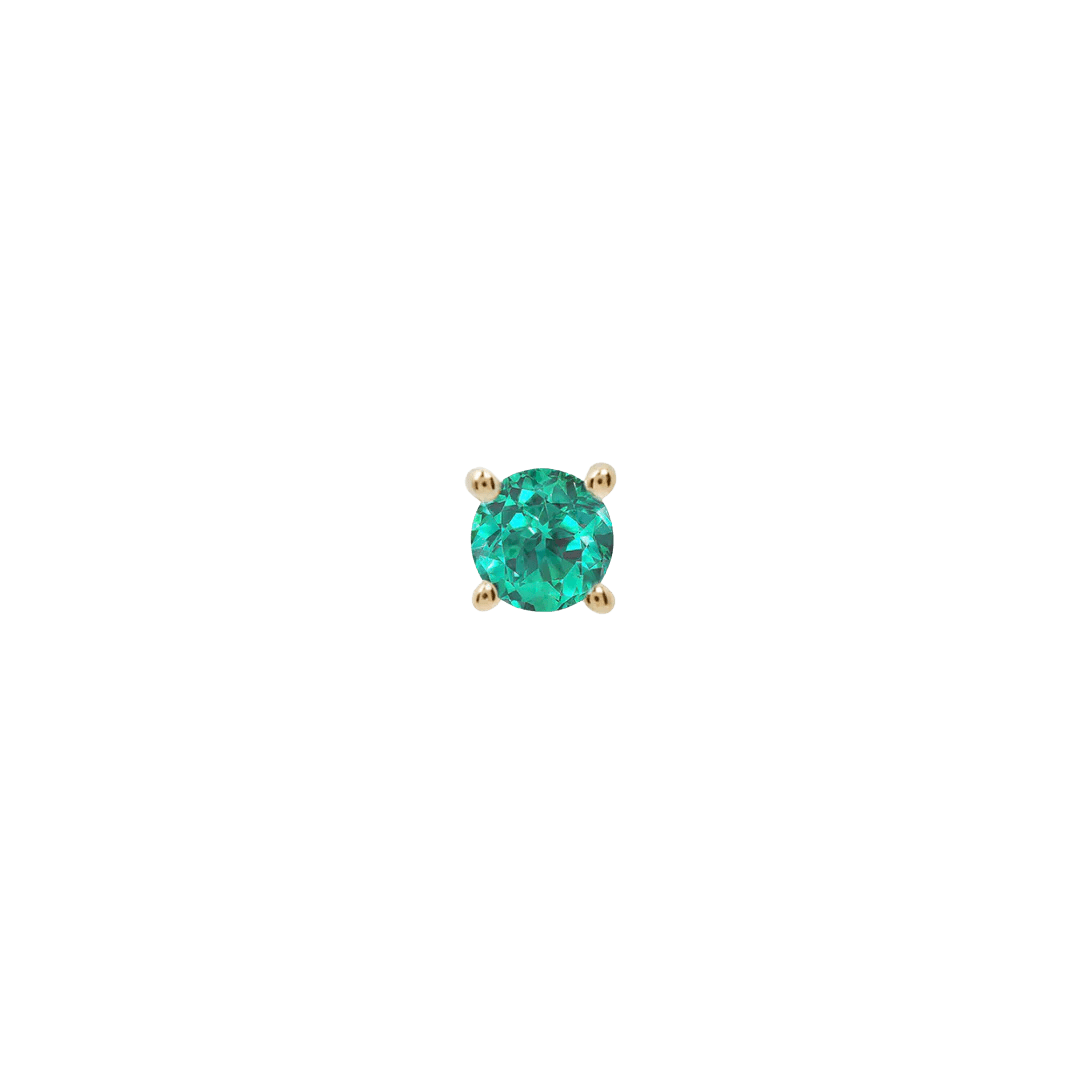 Emerald Prong – 14K Gold Lab-Grown Threadless End