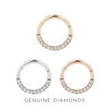 DIA - GENUINE DIAMOND SET SOLID 14KT GOLD CLICKER piercing-zone.com