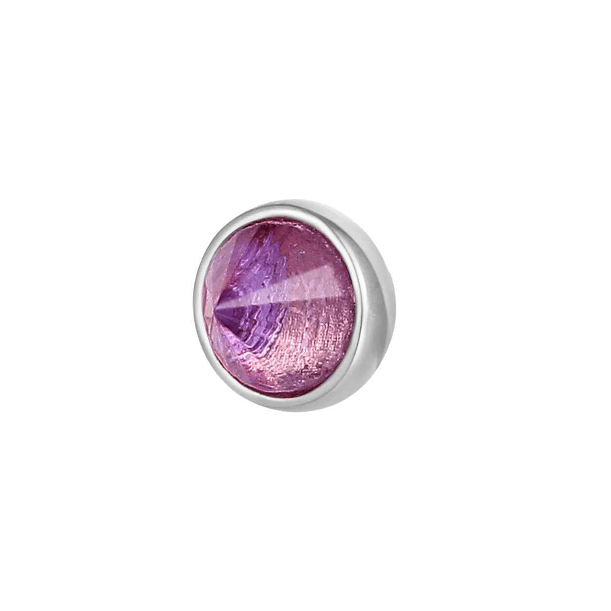 ROUND BEZEL REVERSE SET - AMETHYST - THREADLESS END piercing-zone.com
