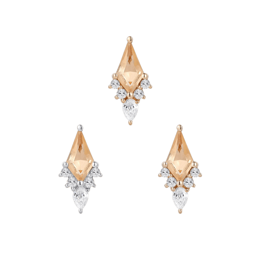 AFTERGLOW - SWAROVSKI CITRINE + CZ - THREADLESS END piercing-zone.com