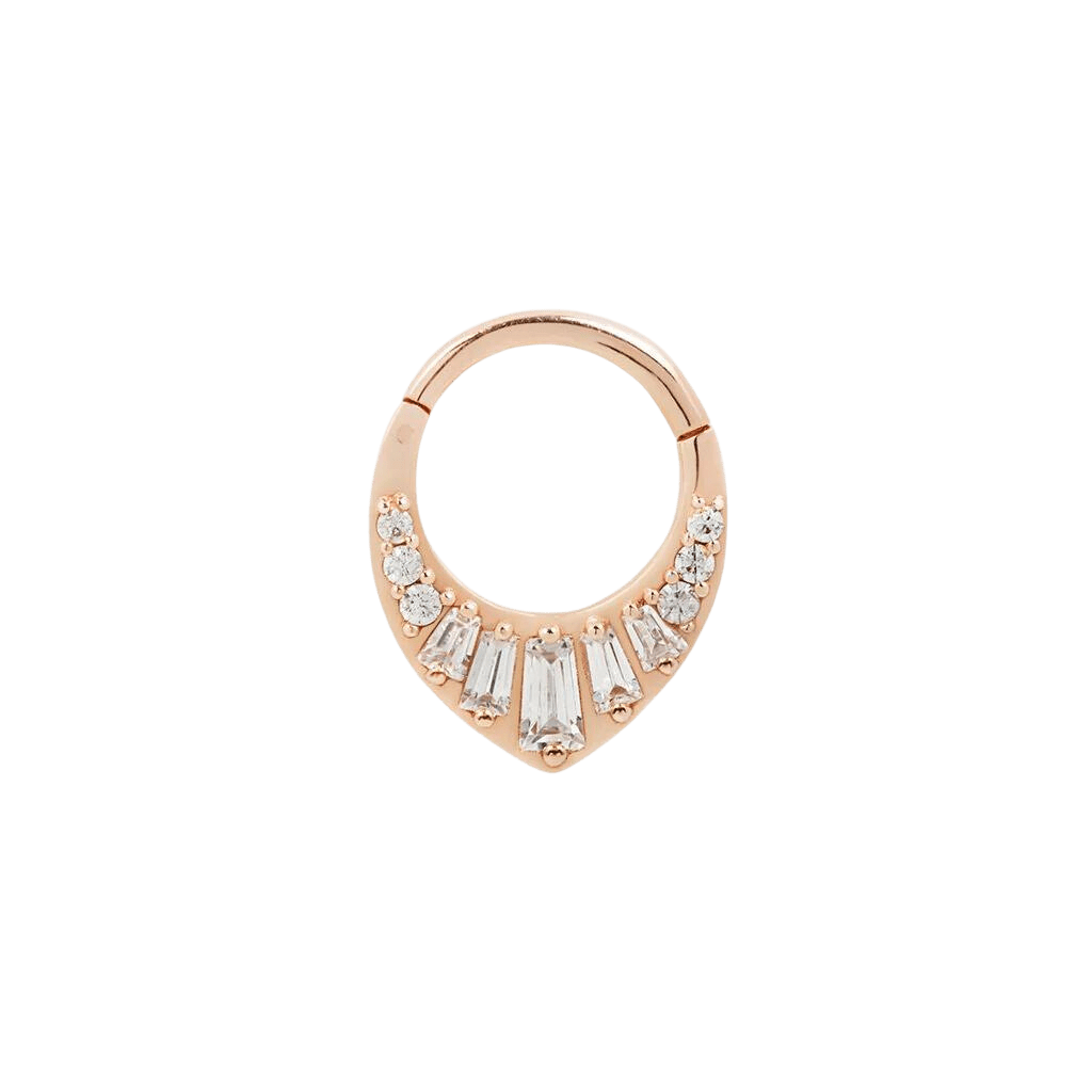 PRISM - CZ - SOLID 14KT GOLD CLICKER piercing-zone.com