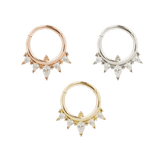 TAJA - CZ - SOLID 14KT GOLD CLICKER piercing-zone.com