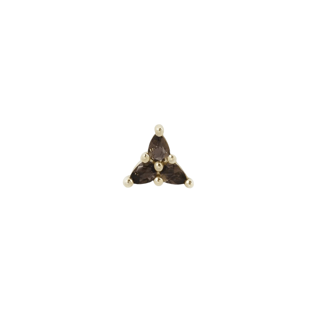 3 LITTLE PEARS - SMOKEY QUARTZ - THREADLESS END piercing-zone.com