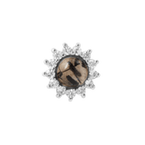 DELPHINE - TOURMALATED QUARTZ + WHITE SAPPHIRE - THREADLESS END piercing-zone.com