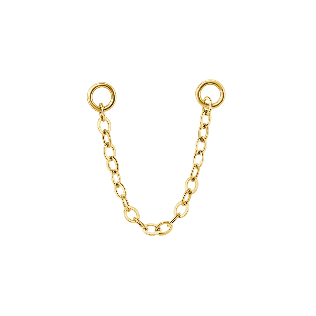 Cable Chain – 14K Gold Piercing Chain - piercing - zone.com