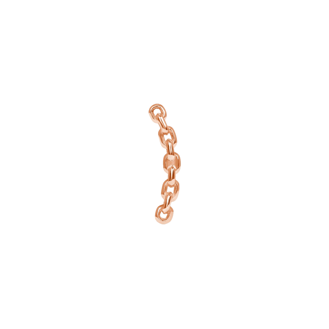 Cable Curved Chain Stud – 14K Gold Threadless & Threaded End - piercing - zone.com