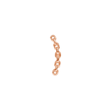 Cable Curved Chain Stud – 14K Gold Threadless & Threaded End - piercing - zone.com