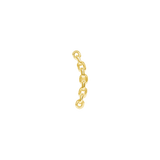 Cable Curved Chain Stud – 14K Gold Threadless & Threaded End - piercing - zone.com