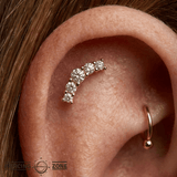 Cabo - 14K Gold Graduating Arc Threadless/Threaded End - piercing - zone.com