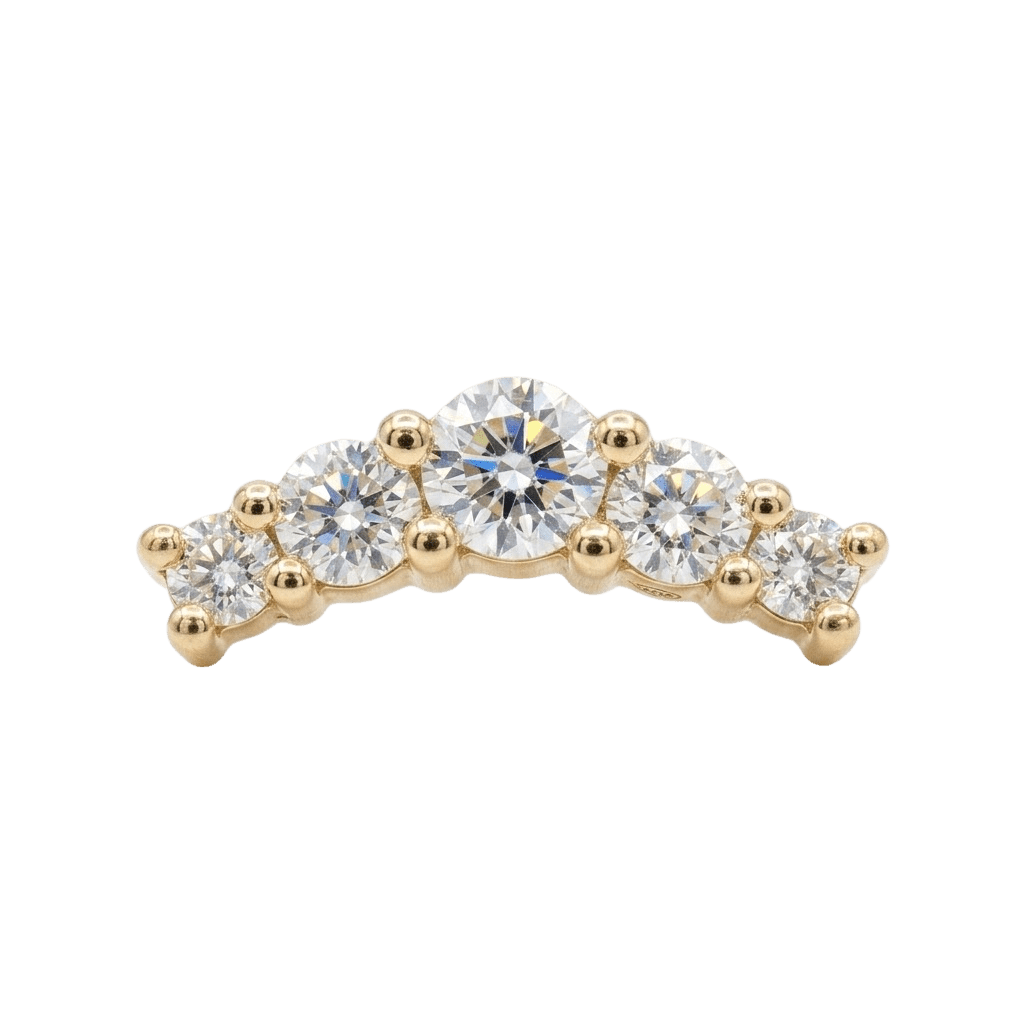 Cabo - 14K Gold Graduating Arc Threadless/Threaded End - piercing - zone.com
