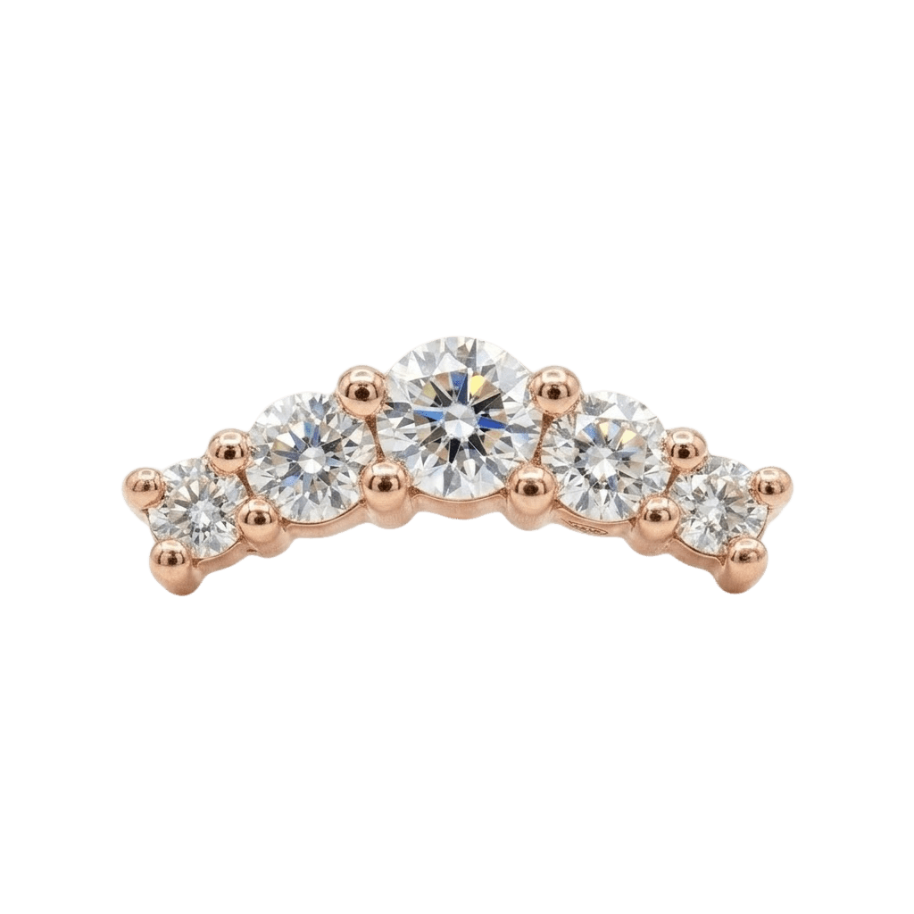 Cabo - 14K Gold Graduating Arc Threadless/Threaded End - piercing - zone.com