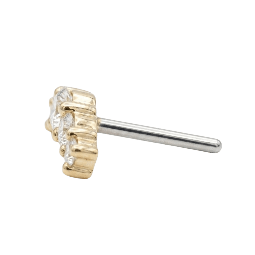 Cabo - 14K Gold Graduating Arc Threadless/Threaded End - piercing - zone.com