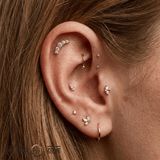 Cabo - 14K Gold Graduating Arc Threadless/Threaded End - piercing - zone.com