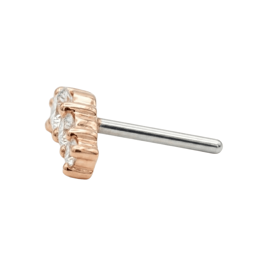 Cabo - 14K Gold Graduating Arc Threadless/Threaded End - piercing - zone.com