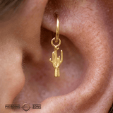 Cactus – 14K & 18K Gold Charm - piercing - zone.com