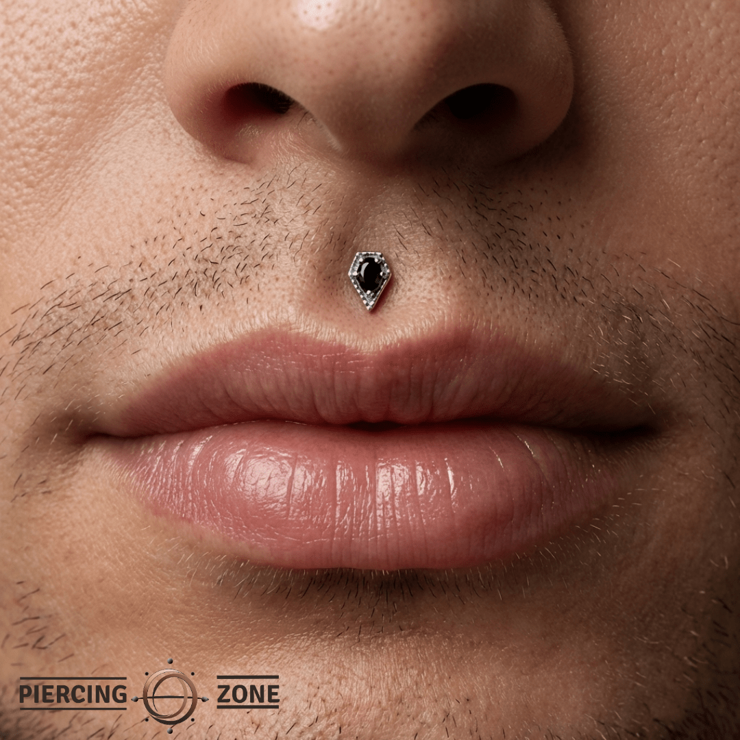 Cadence – Black Spinel Vertical – 14K Gold Threadless End - piercing - zone.com