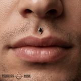 Cadence – Black Spinel Vertical – 14K Gold Threadless End - piercing - zone.com