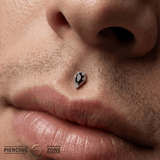 Cadence – Black Spinel Vertical – 14K Gold Threadless End - piercing - zone.com