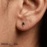 Cadence – Black Spinel Vertical – 14K Gold Threadless End - piercing - zone.com