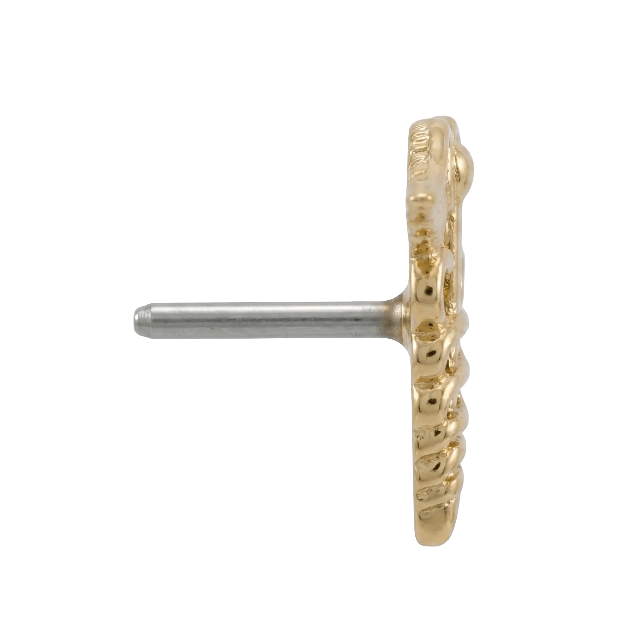 Caduceus - 14K Gold Threadless/Threaded End - piercing - zone.com