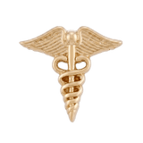 Caduceus - 14K Gold Threadless/Threaded End - piercing - zone.com