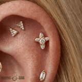 Calla – 14K Gold Threadless/Threaded End - piercing - zone.com