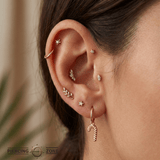 Candy Cane – 14K & 18K Gold Charm - piercing - zone.com