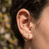 Candy Cane – 14K Gold Threadless/Threaded End - piercing - zone.com