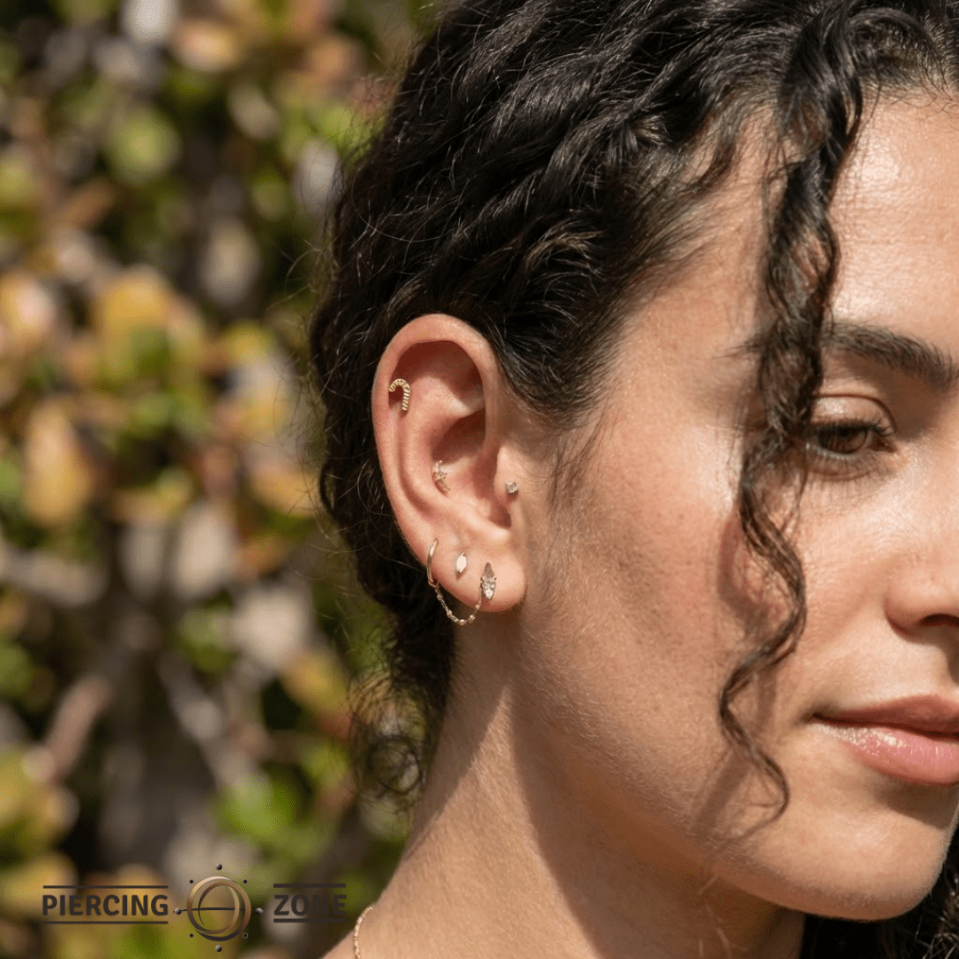 Candy Cane – 14K Gold Threadless/Threaded End - piercing - zone.com