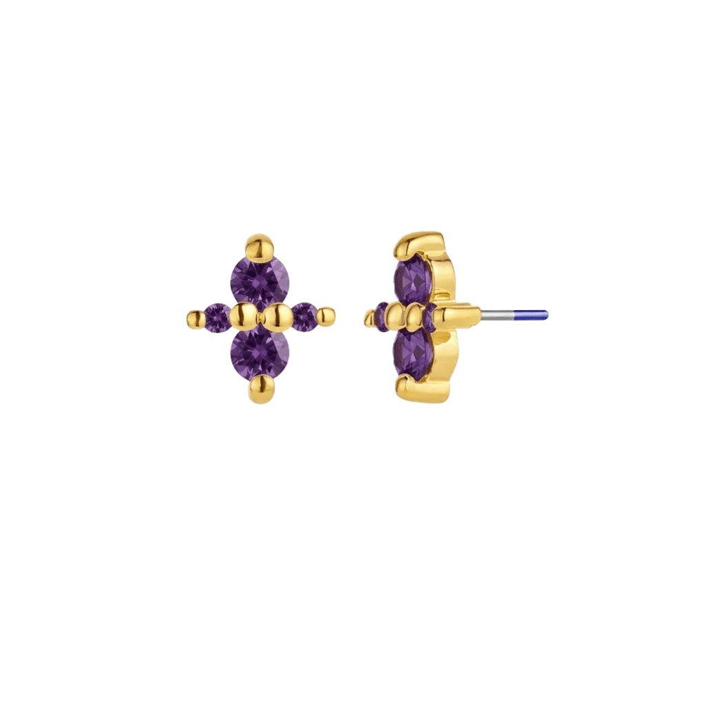 Canopus - 18K Gold Genuine Gem Threadless/Threaded End - piercing-zone.com
