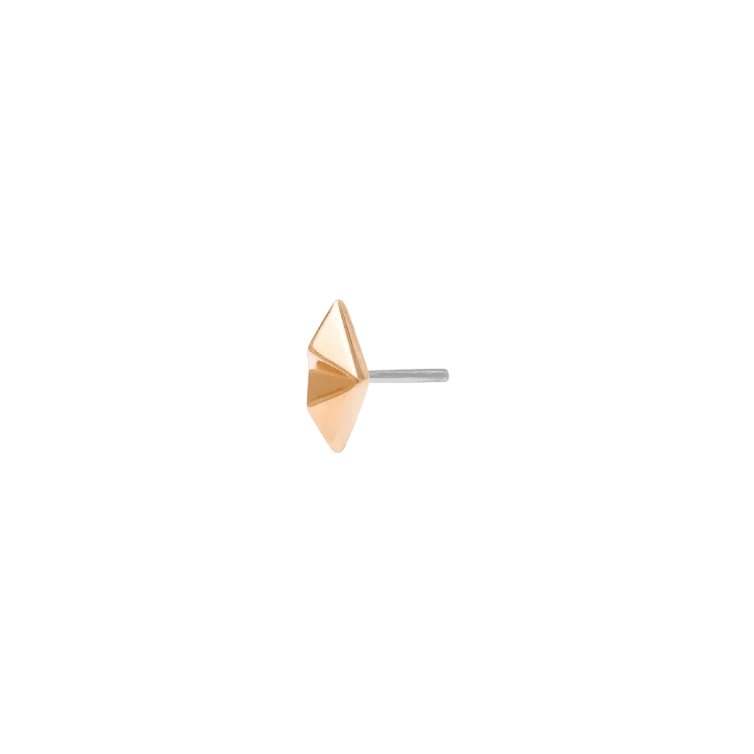 Canyon Pin - 14K Gold Geometric Threadless End - piercing - zone.com