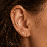 Canyon Pin - 14K Gold Geometric Threadless End - piercing - zone.com