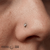 Canyon Pin - 14K Gold Geometric Threadless End - piercing - zone.com