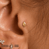 Canyon Pin - 14K Gold Geometric Threadless End - piercing - zone.com