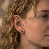 Carlina – 14K/18K Gold Dual Gem Threadless End - piercing - zone.com