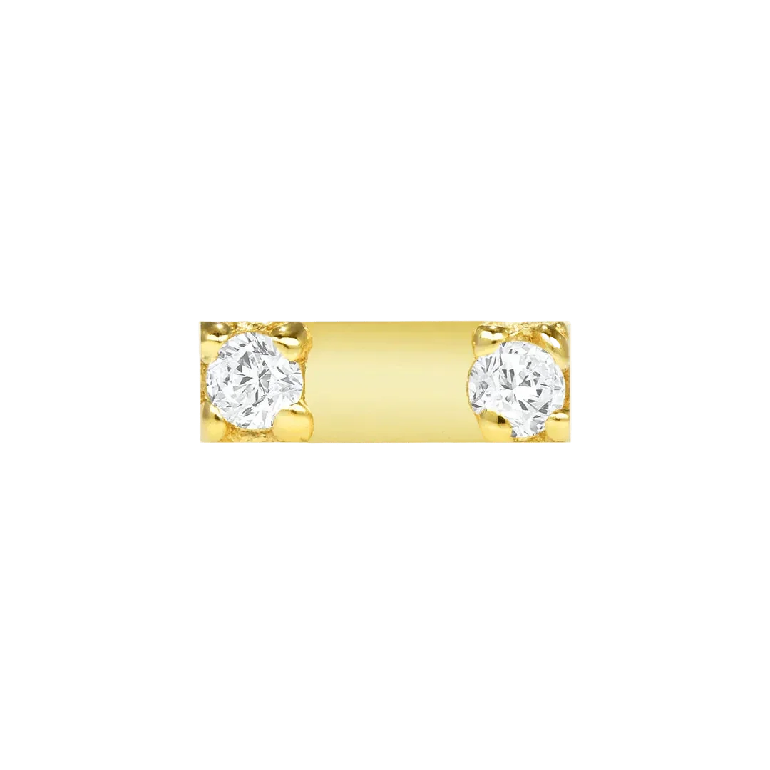 Carlina – 14K/18K Gold Dual Gem Threadless End - piercing - zone.com