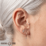 Cascade – CZ Dangle Accent – 14K Gold Threadless End - piercing - zone.com