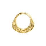Castiel Seamless Ring – 14K Gold Cup & Divot Design - piercing - zone.com