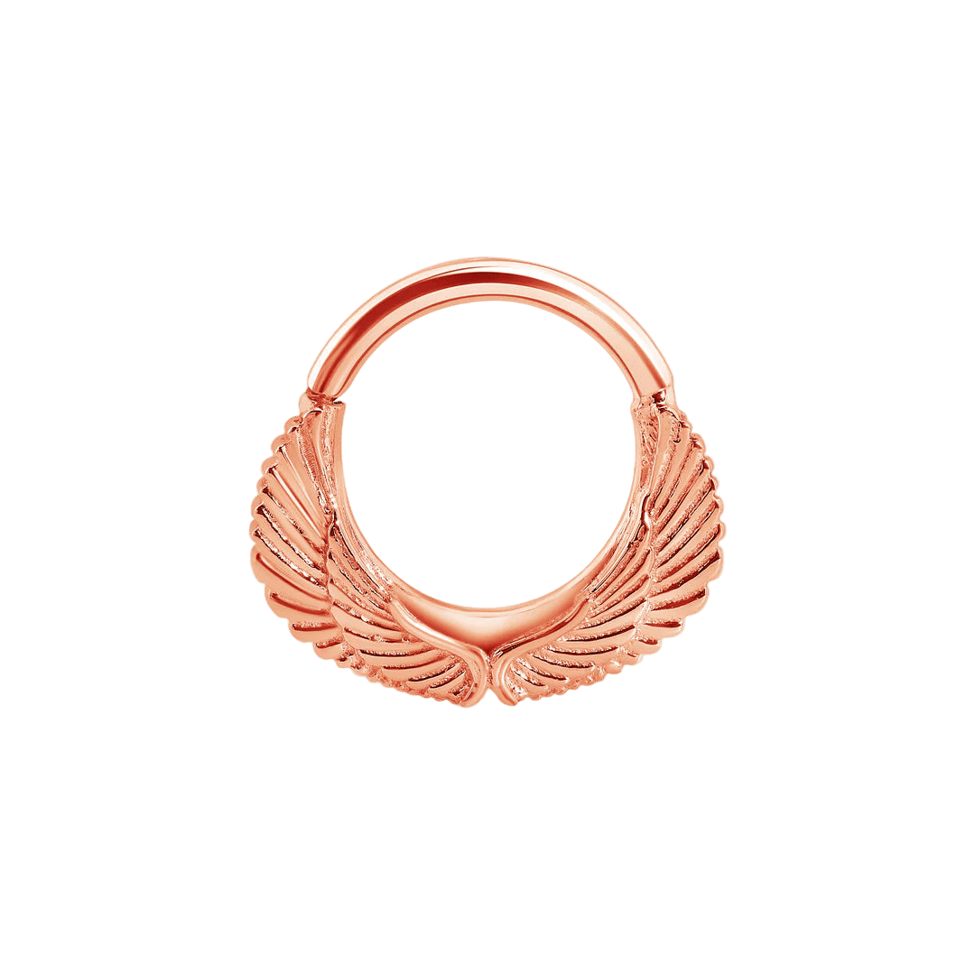 Castiel Seamless Ring – 14K Gold Cup & Divot Design - piercing - zone.com