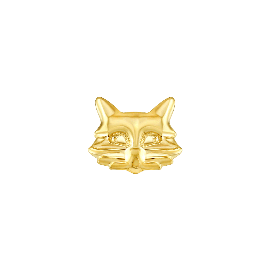 Cat – 14K Gold Threadless End - piercing - zone.com