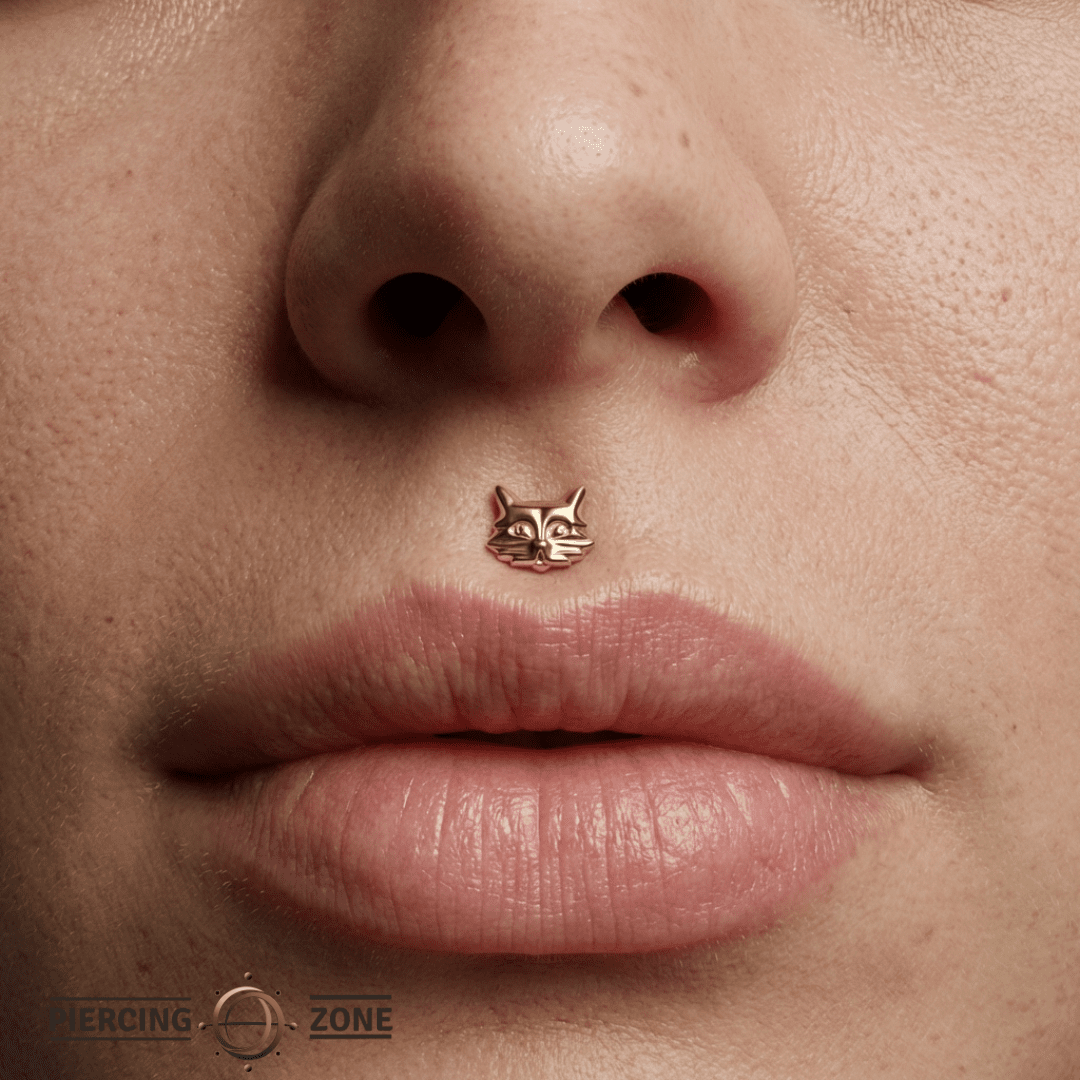 Cat – 14K Gold Threadless/Threaded End - piercing - zone.com
