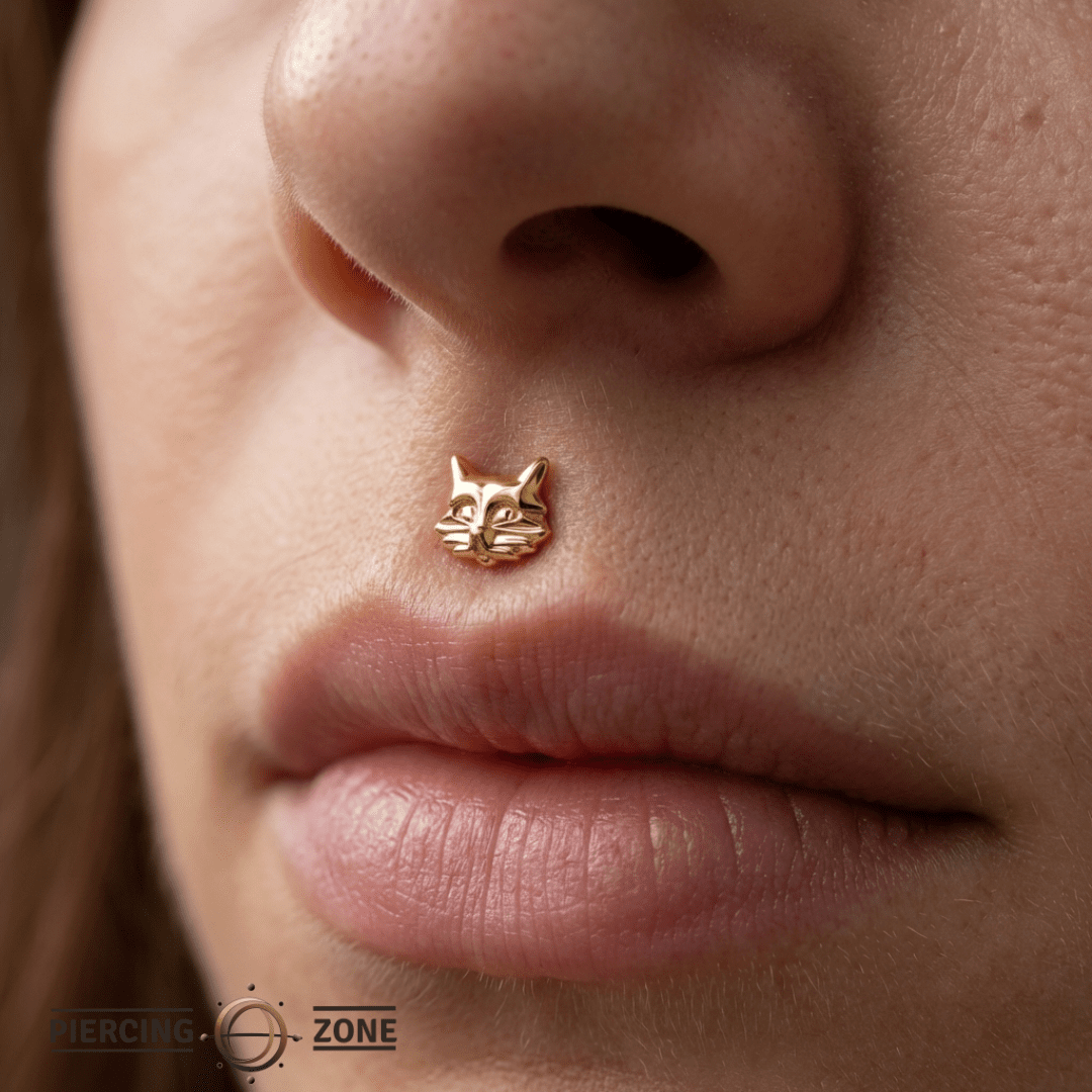 Cat – 14K Gold Threadless/Threaded End - piercing - zone.com