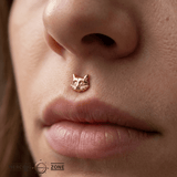 Cat – 14K Gold Threadless/Threaded End - piercing - zone.com