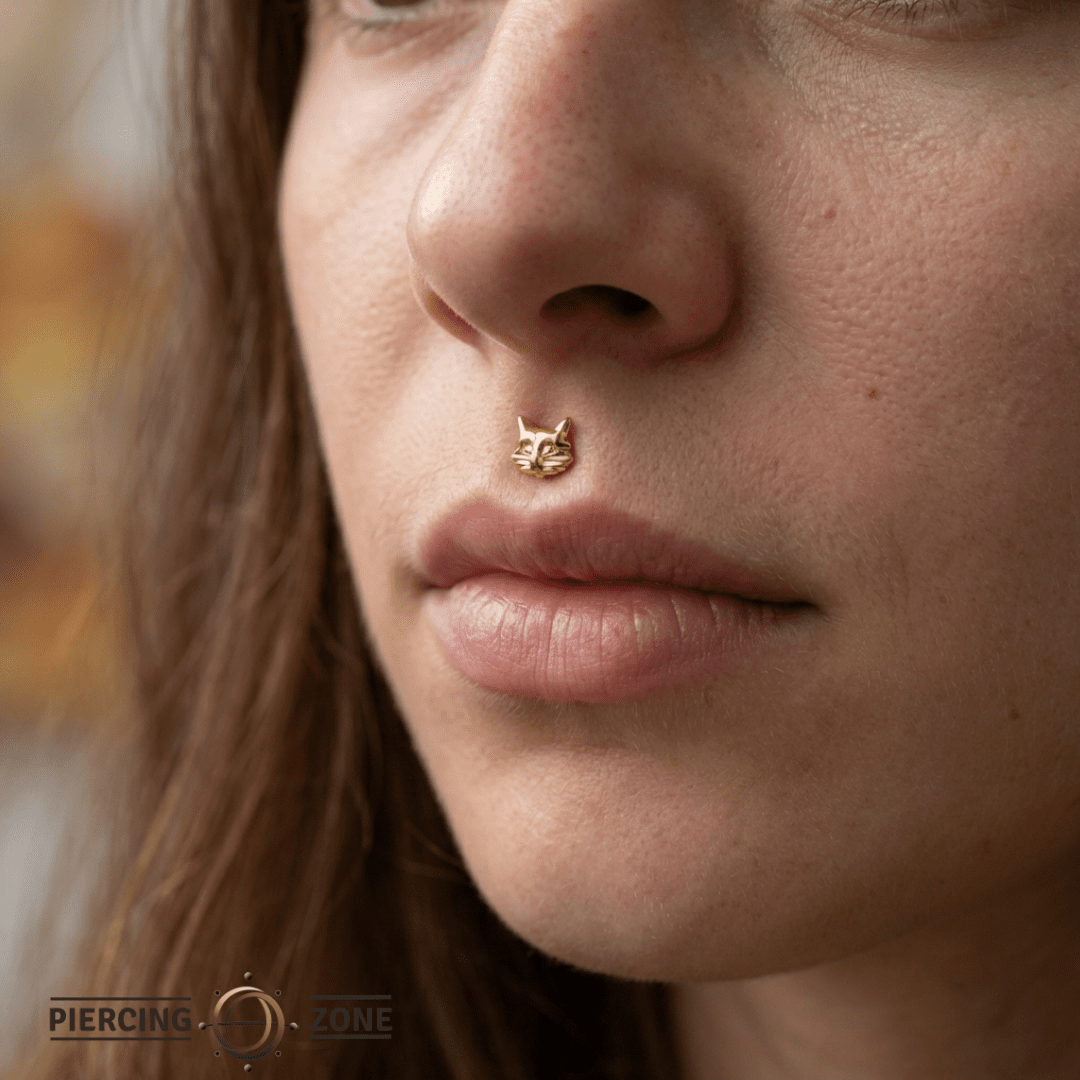 Cat – 14K Gold Threadless/Threaded End - piercing - zone.com
