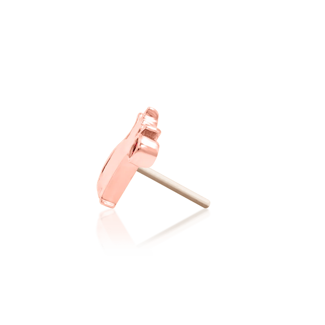 Cat Laser – Garnet CZ – 14K Gold Threadless End - piercing - zone.com